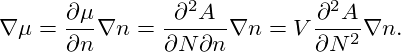                 2          2
∇ μ = ∂μ∇n =  ∂-A--∇n = V ∂-A2∇n.
      ∂n      ∂N∂n        ∂N
